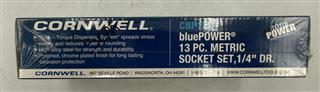 CORNWELL TOOLS BLUE-POWER CBP1M 13PC METRIC SOCKET SET ¼” DRIVE